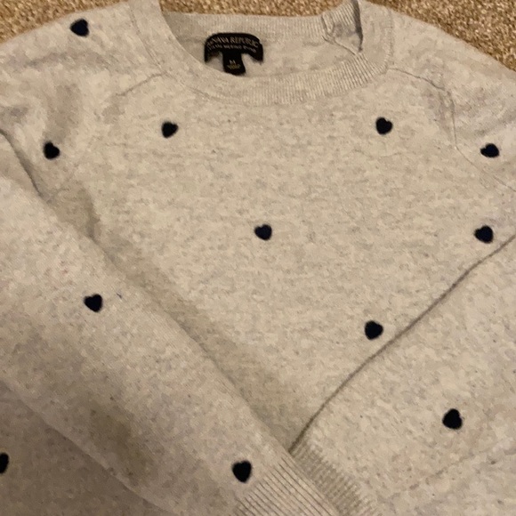 Banana Republic heart sweater Italian merino blend - Picture 3 of 4